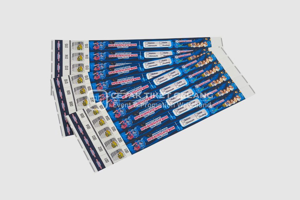 Cetak Tiket Gelang Custom