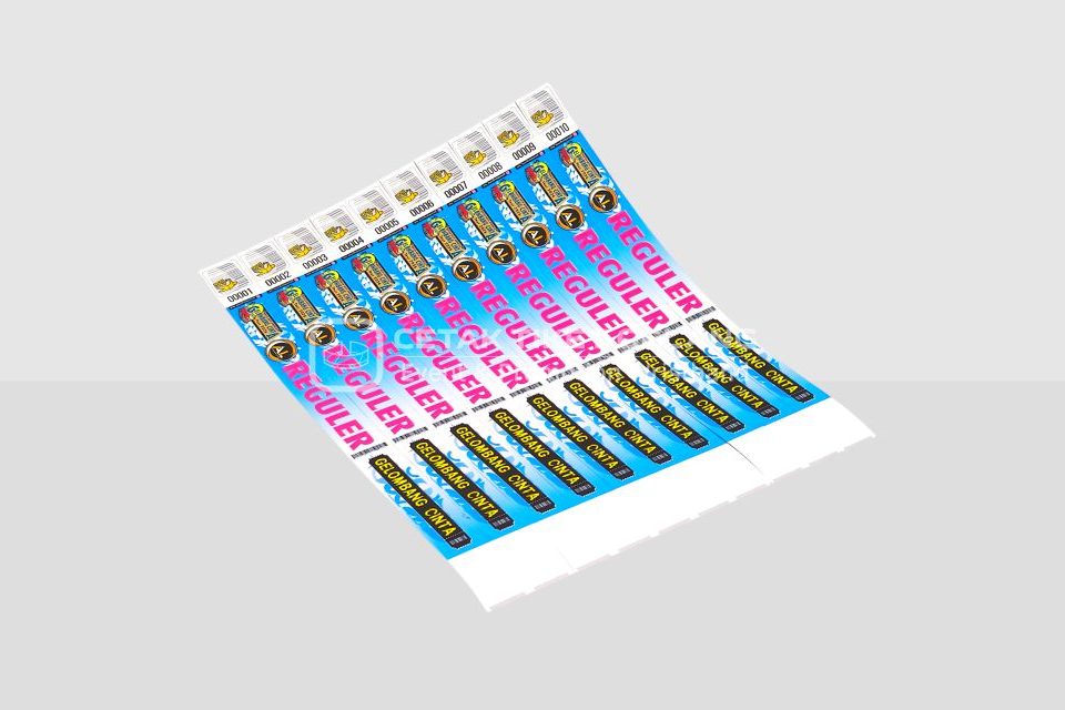 Cetak Tiket Gelang Custom