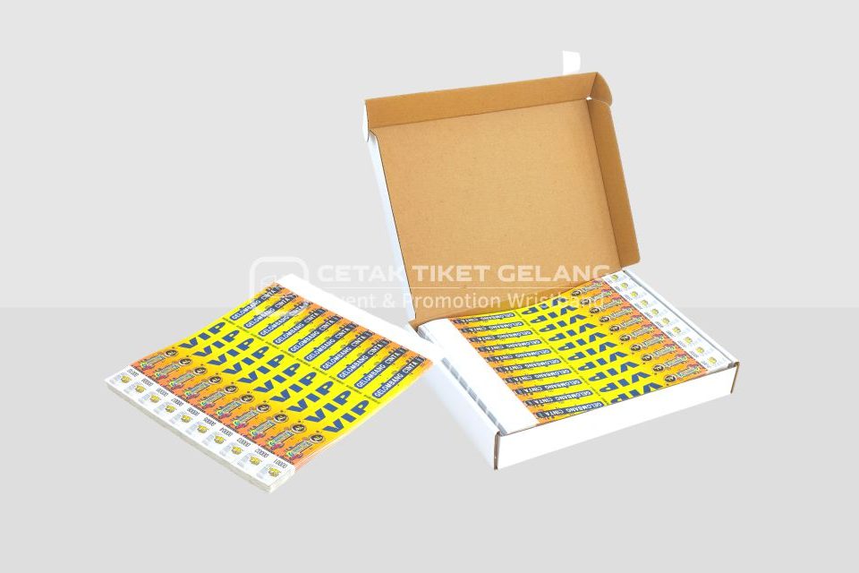 Cetak Tiket Gelang Event & Wahana: Bahan Anti Sobek, Anti Air, Pengerjaan Kilat!